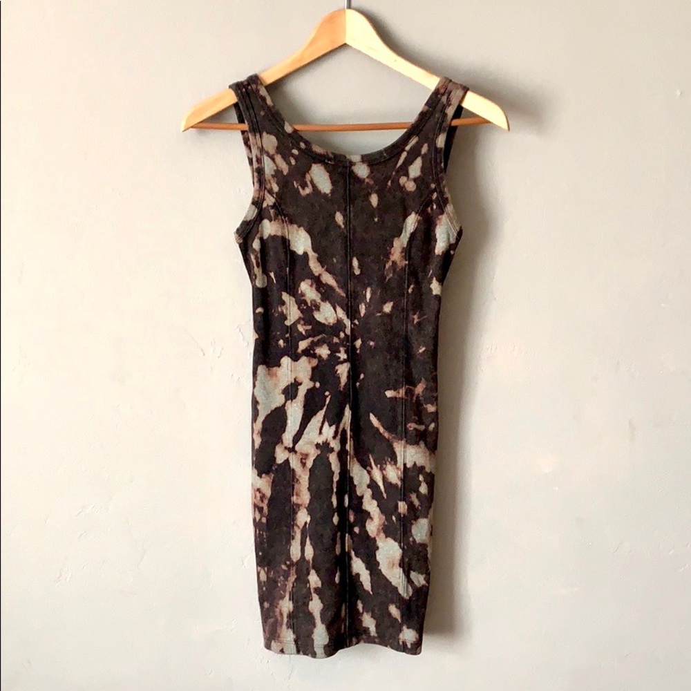 Bleach Reverse Tie Dye Bodycon Dress
